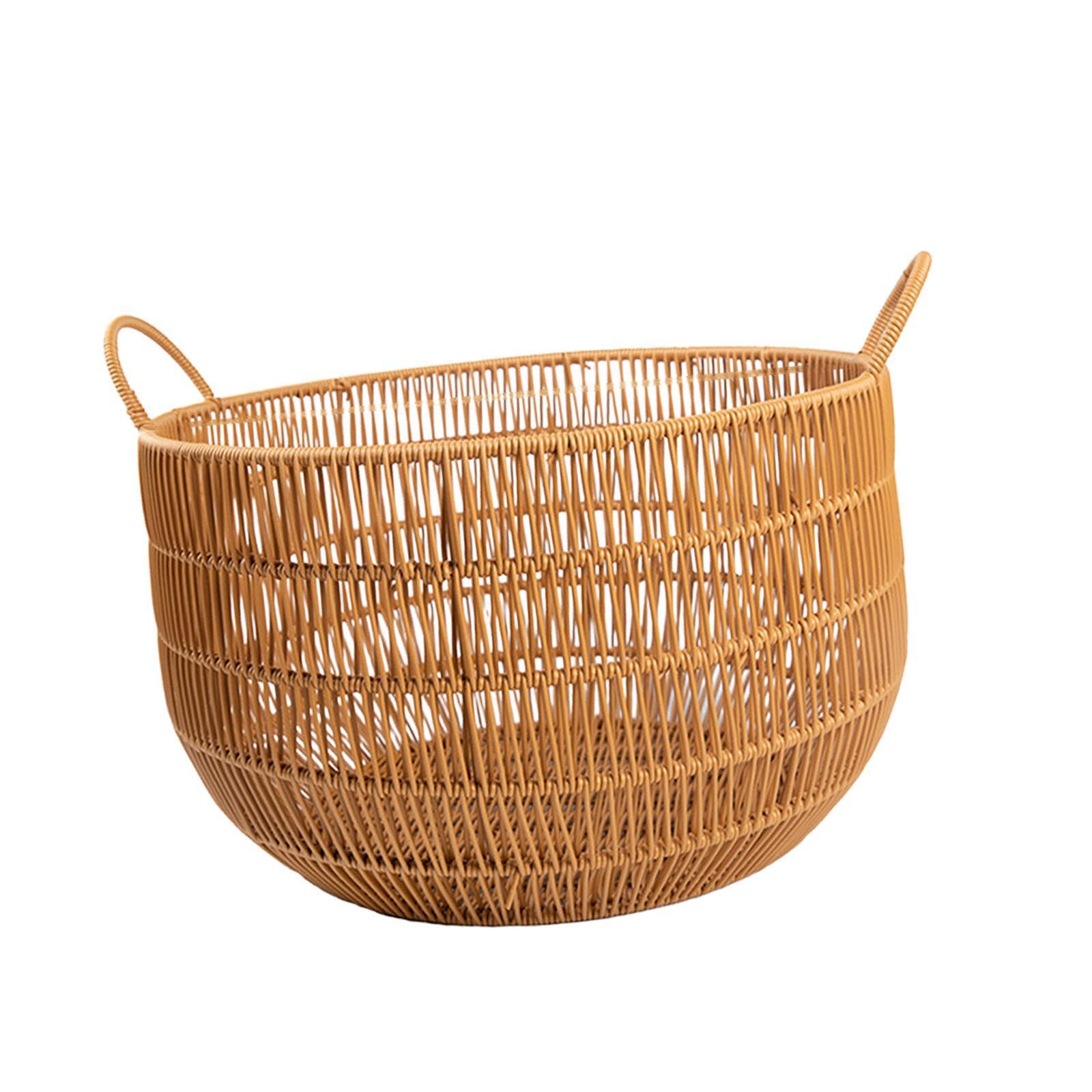 Cesto portabiancheria con manico, robusto contenitore intrecciato, | capacità per un facile accesso al bucato, cesto intrecciato con manico per bagno del dormitorio