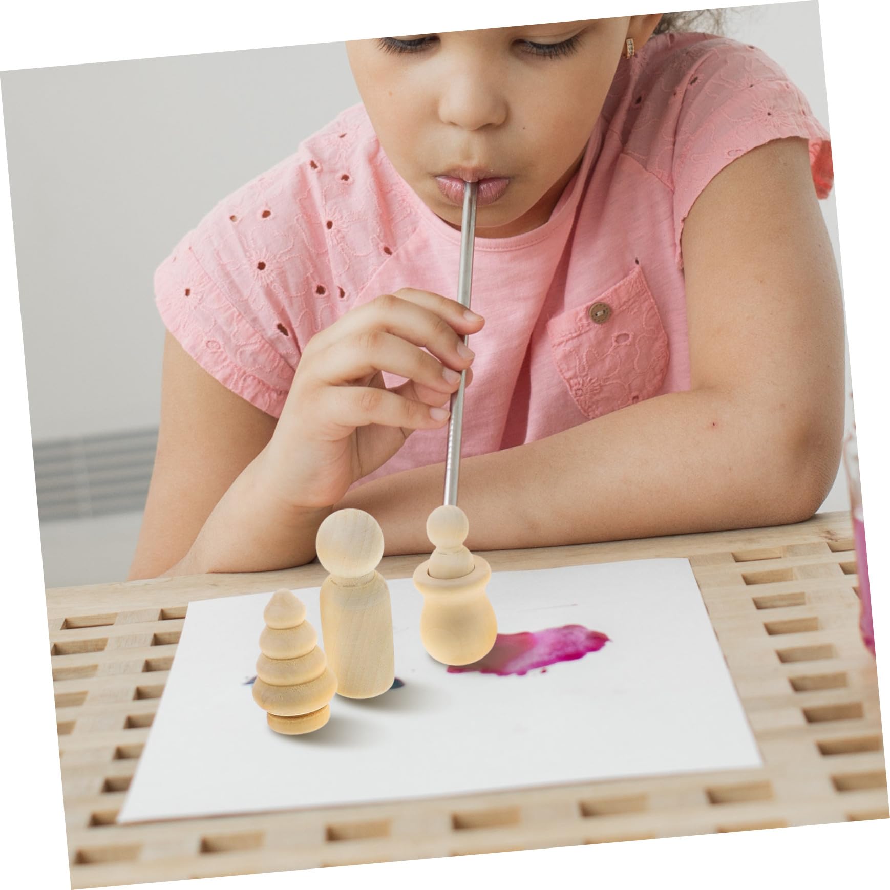 Mikikit 1 Set de Madera DIY Muñecos sin Pintar Adornos Creativos para Niños Decoración Navideña en Hogar y Oficina