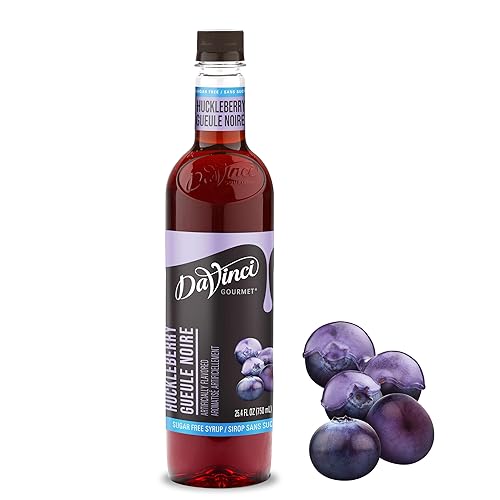 DaVinci Gourmet - Jarabe de arándano rojo (huckleberry), sin azúcar, 25.4 onzas líquidas (paquete de 1)