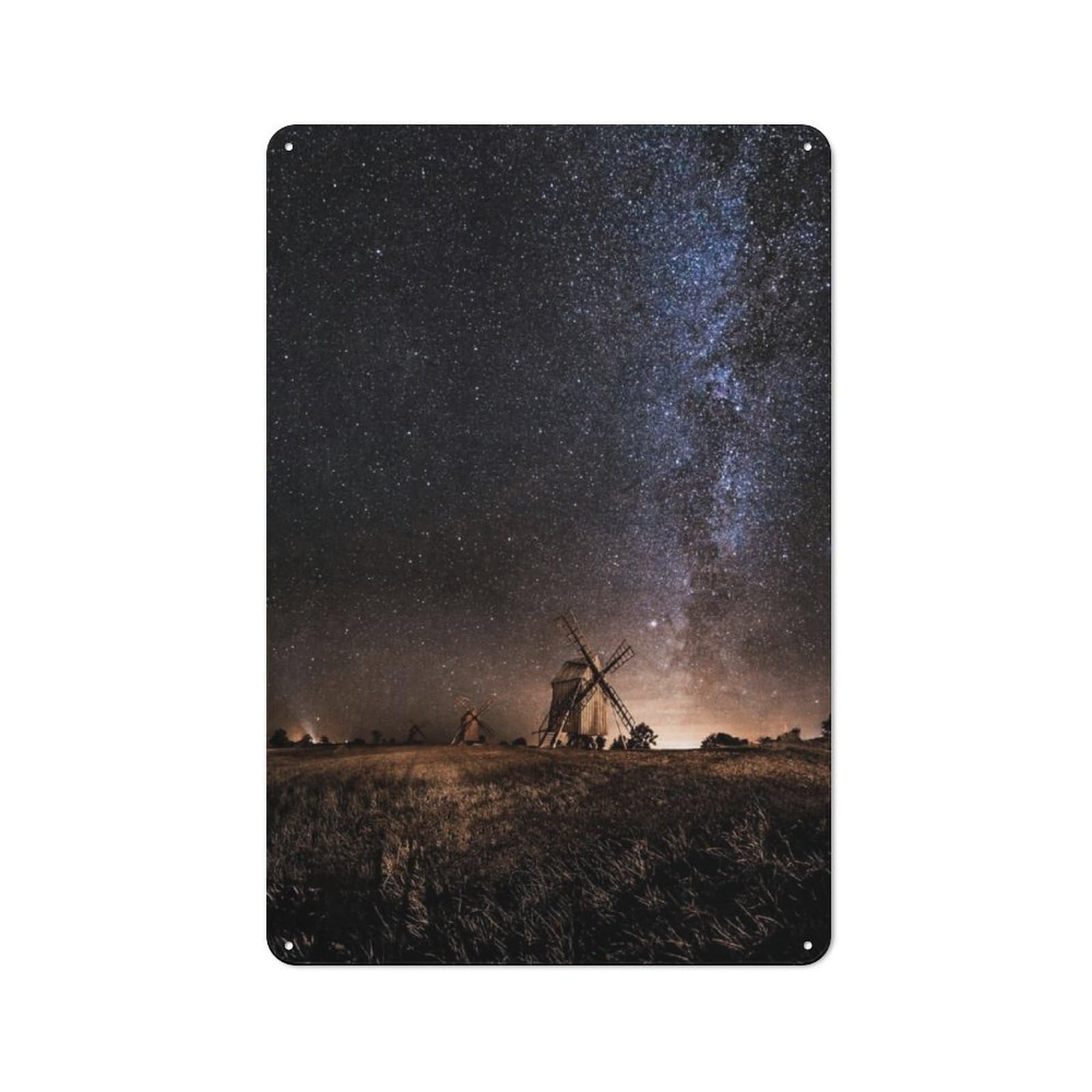 Junmoney Galaxy Rising Rustic Metal Sign 30X20cm Featuring For Hallway Wall, For Collectors Decorating Hallways And Entrance Areas