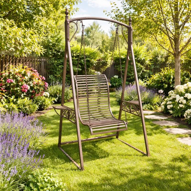 L'Héritier Du Temps Balancelle Léonie 1 Personne de Charme Balançoire extérieure Mobilier de...