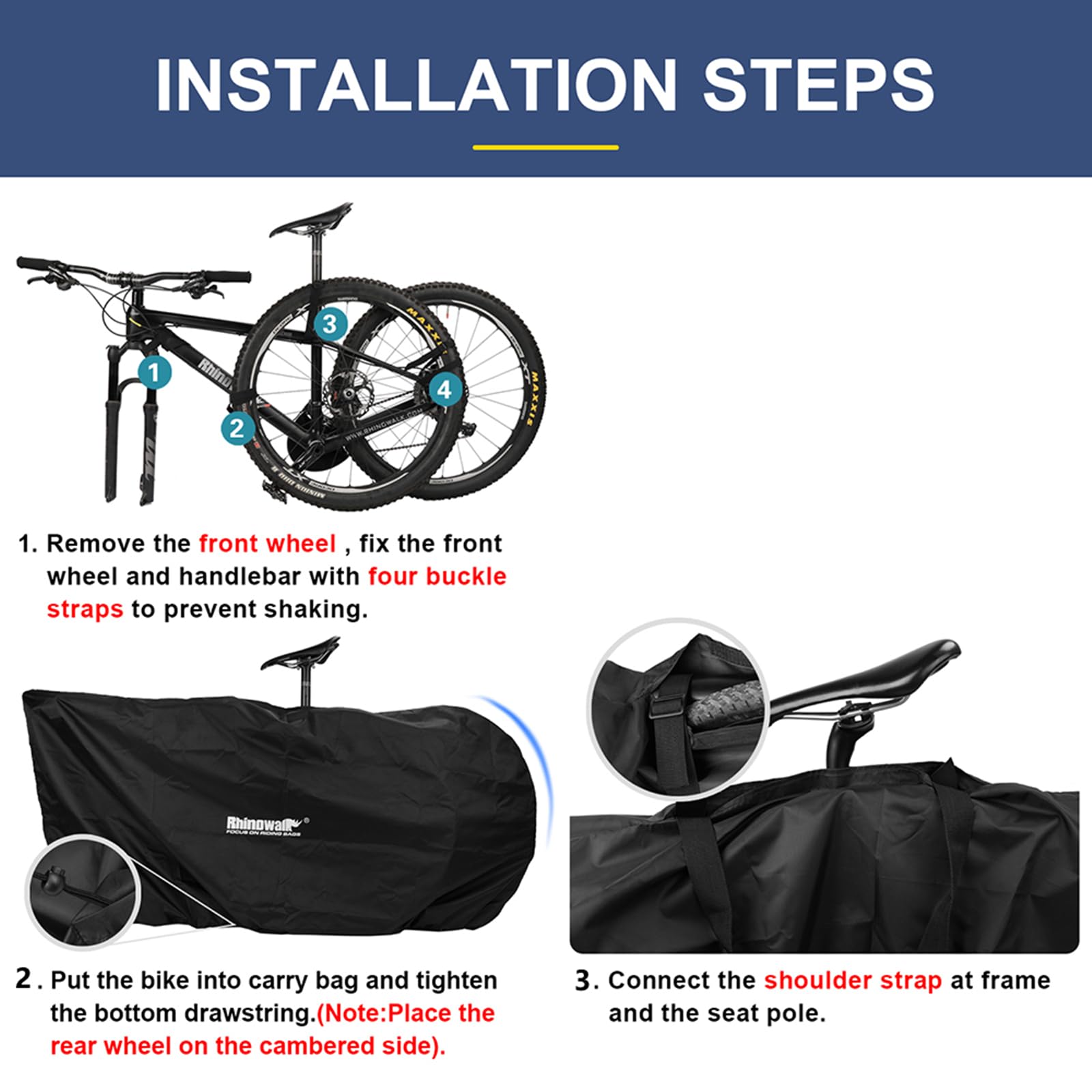 SUNTTELF Borsa di trasporto della bici leggera per 27.5inch MTB 700C Road Bike Bike Cover