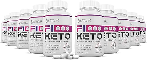 Miniatura 1 de (10 unidades) F1 Keto Now 800 mg incluye cetonas exógenas goBHB, soporte avanzado de cetosis para hombres y mujeres, 600 cápsulas