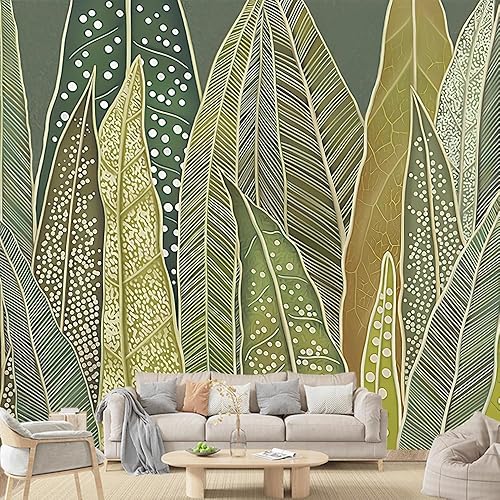 Miniatura 4 de Papel tapiz vintage de hojas verdes de 151 x 105 pulgadas, papel tapiz autoadhesivo con hojas de bosque tropical, papel de contacto impermeable,