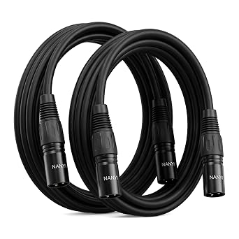 NANYI 2pcs Microphone Cable XLR to XLR Patch Cables, 3-Pin XLR Male to Male mic Cable DMX Cable Patch Cords with Oxygen-Free Copper, 5Feet/1.5Meter...