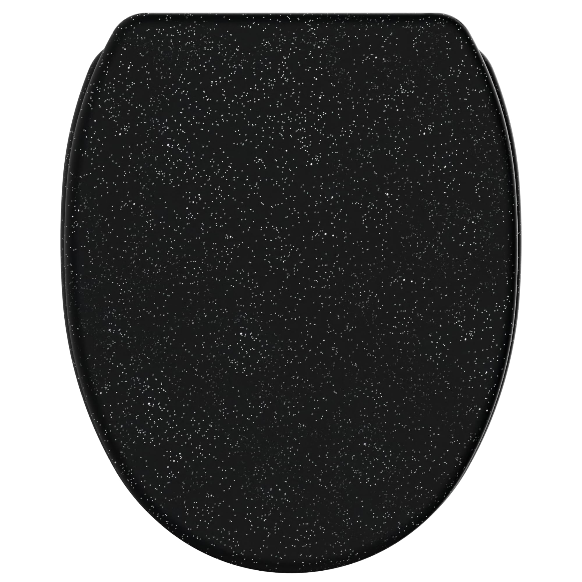 Sanilo Sedile WC con chiusura ammortizzata e sgancio rapido, il coperchio del WC può essere rimosso con la semplice pressione di un pulsante, facile montaggio dall'alto (Nero scintillante)