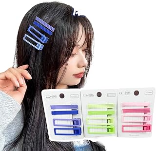 مشابك شعر لطيفة للنساء والفتيات، مشابك شعر بتصميم هندسي بأشكال قلوب ونجوم بلون لافندر وأزرق، مشابك شعر عصرية