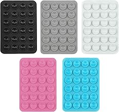 5-Piece Silicone Suction Cup Cell Phone Stand, Silicone Suction Cup Smartphone Stand, Non-Slip, Hands-Free Mount for Kitchen, Bathroom Dressing Table, Selfies, and Videos (Black, Light Gray