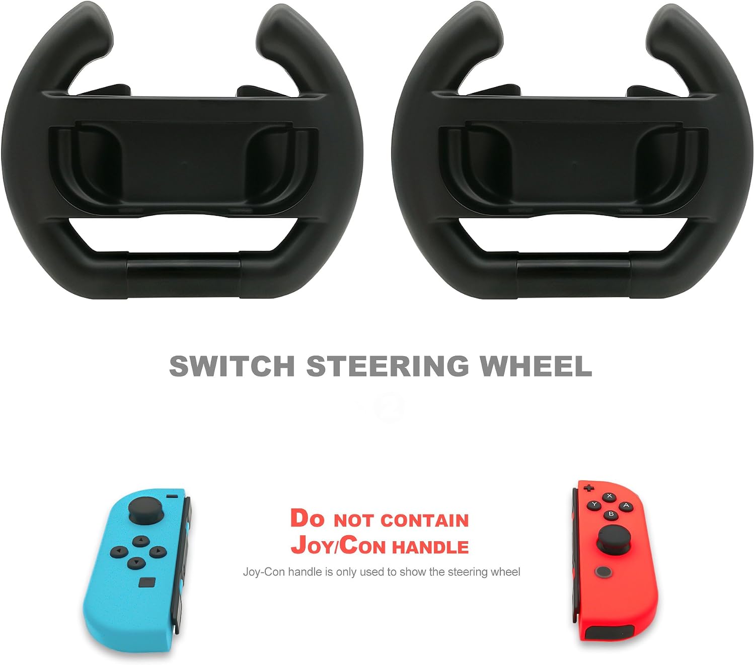FastSnail Steering Wheel for Joy-con, Steering Wheel for Switch Joycons Controller (Set of 2) Black image 4