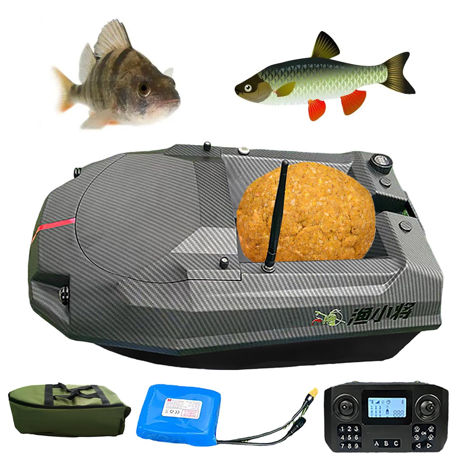 Goture De Pêche Appât Bateau RC Bateau 260 m Télécommande 5 Heures