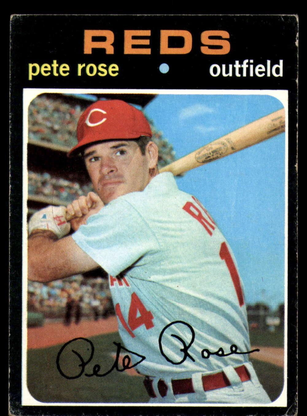 Baseball MLB 1971 Topps #100 Pete Rose EX Reds