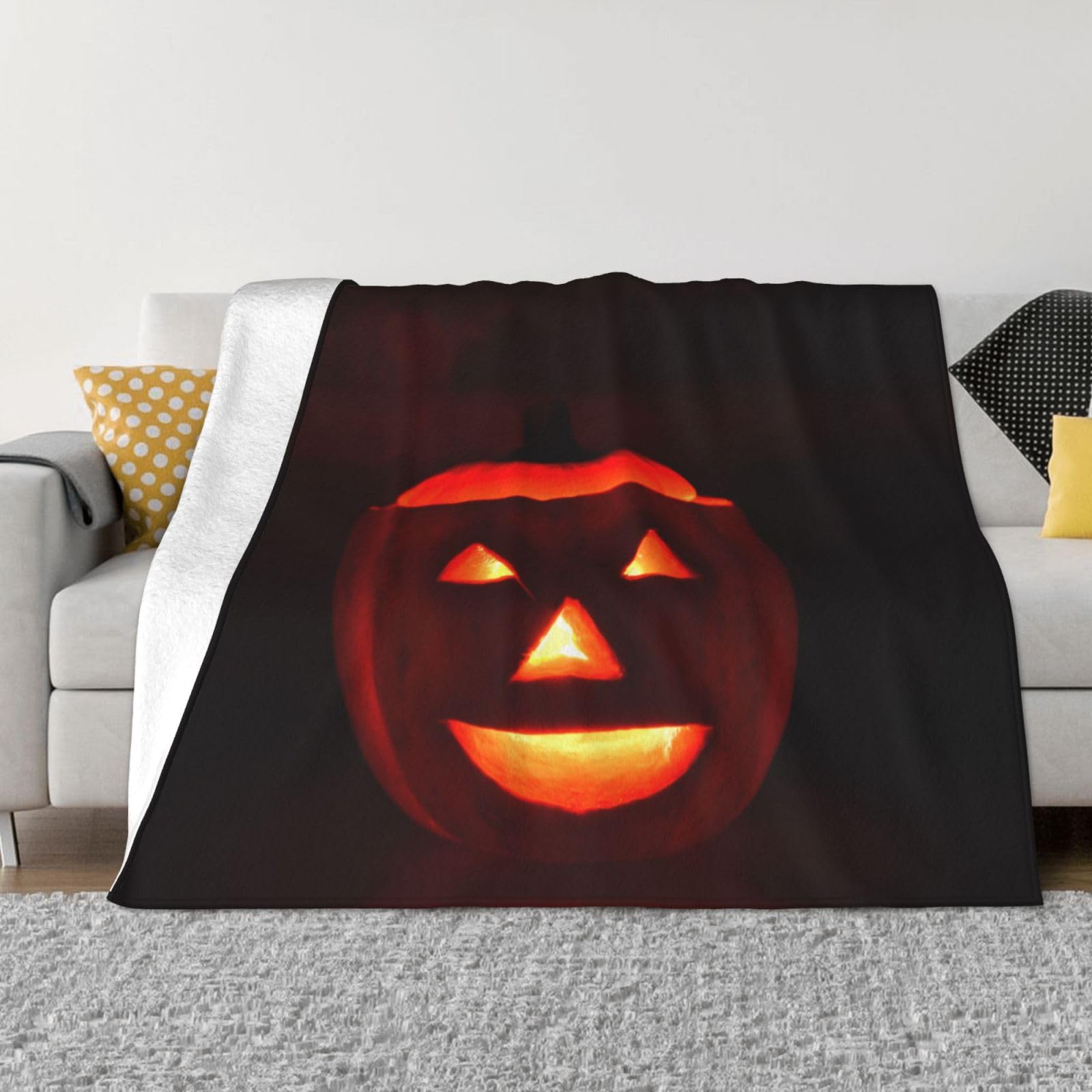 Couverture d'Halloween en flanelle premium plaid lit confortable