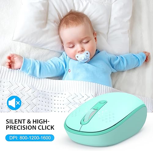 Miniatura 3 de Trueque Mouse inalámbrico, mouse portátil silencioso de 2.4 GHz con receptor USB, mouse de viaje ergonómico inalámbrico, ratones ópticos móviles