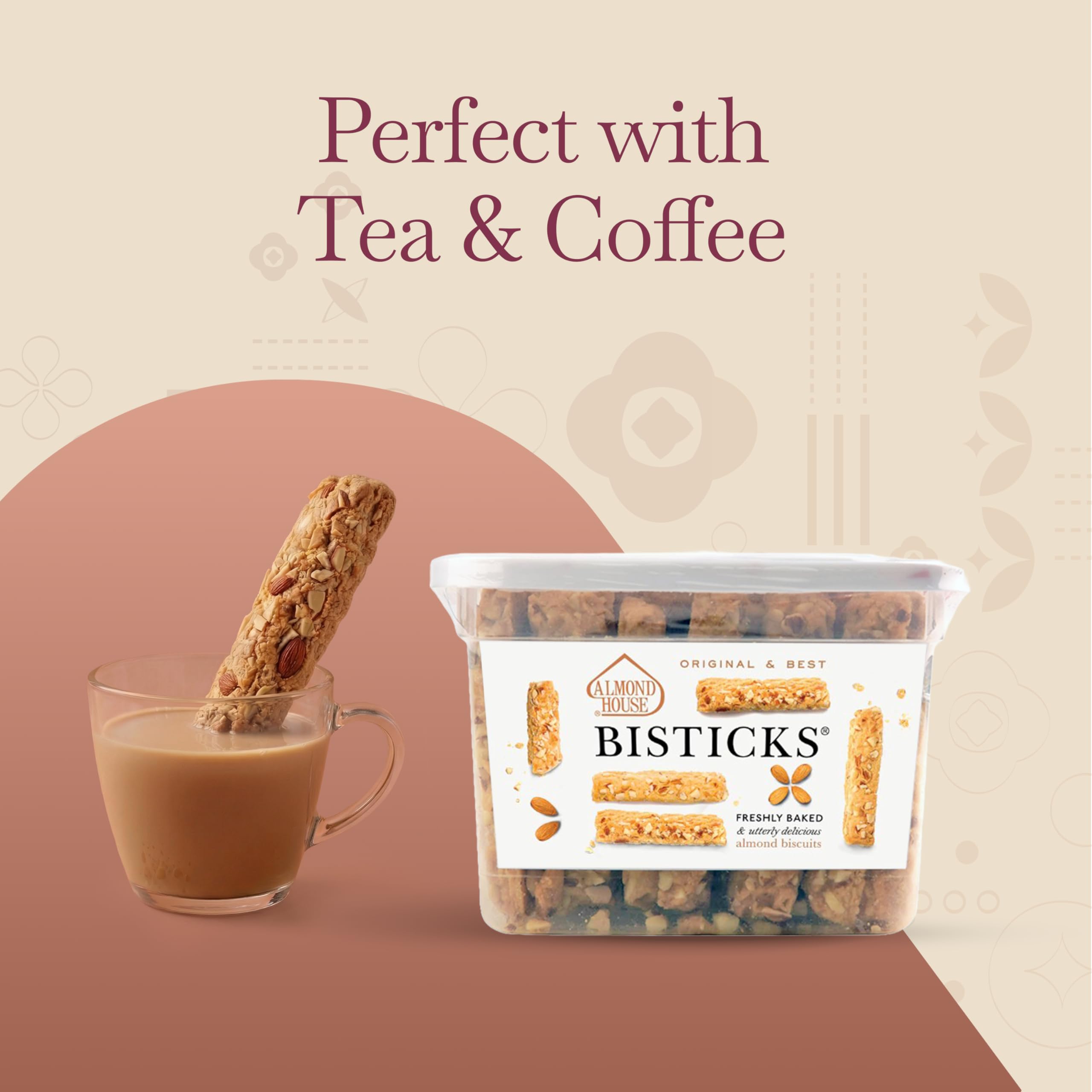 Almond House Bisticks- Signature Cookies | 100% Vegetarian, Low Sugar | Almond Biscotti | Almond Fingers | Biscuit sticks | Tea Time Snack | Ideal for Gifting | Ready To Eat | Pack of 500gm 4