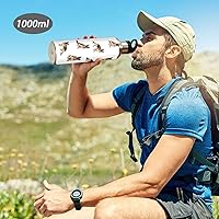 Vista 7 de Botella de agua deportiva sin BPA aislada de 20 onzas, botella de agua de acero inoxidable para gimnasio, viajes al aire libre, escuela, pastor