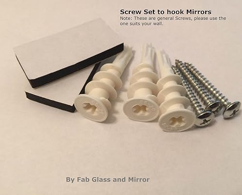 Miniatura 4 de Fab Glass and Mirror M-Wavy-HKS - Espejo de pared ondulado biselado sin marco con ganchos, 24 x 36 pulgadas