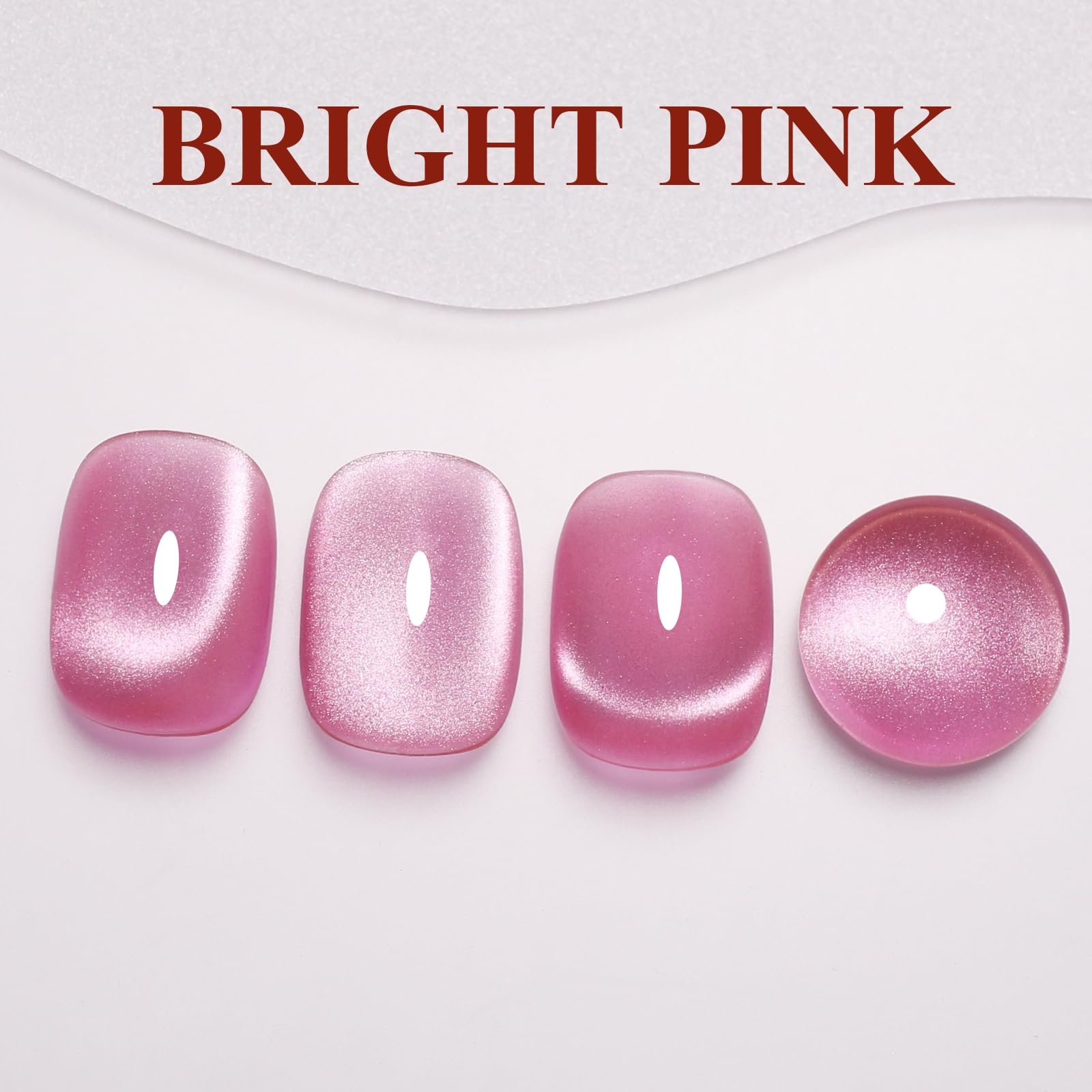 Ozzeal Cat Eye Gel Nail Polish, 15ml Bright Pink Magnetic Nail Gel Polish With Magnet UV LED Holographic Glitter Diamond Shimmer Sparkle DIY Manicure in use