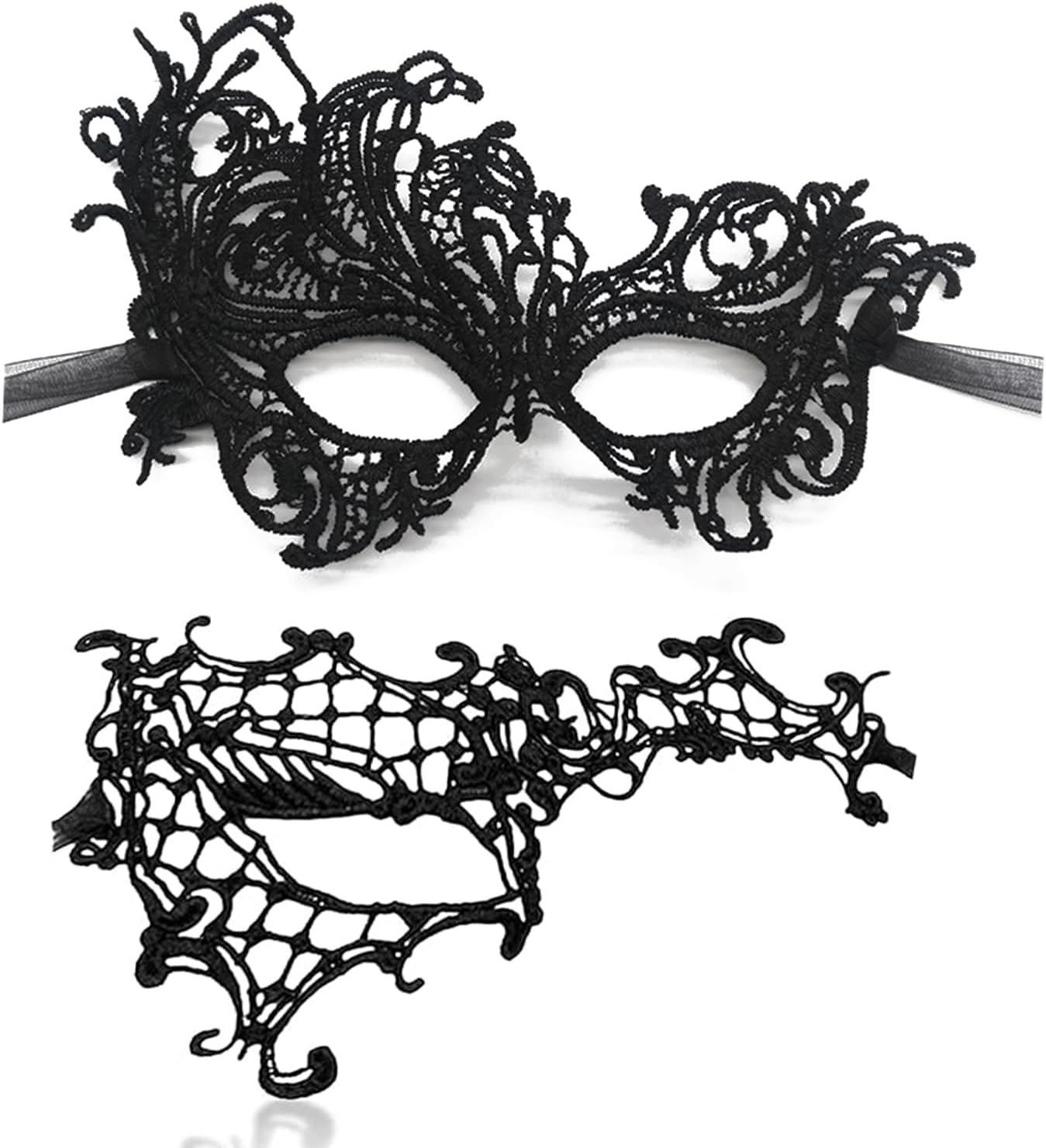 TFTSR Masquerade Masks for Women Couples & Men - Black & Gold Lace Mardi Gras & Venetian Dress Mask Adults Party Costume