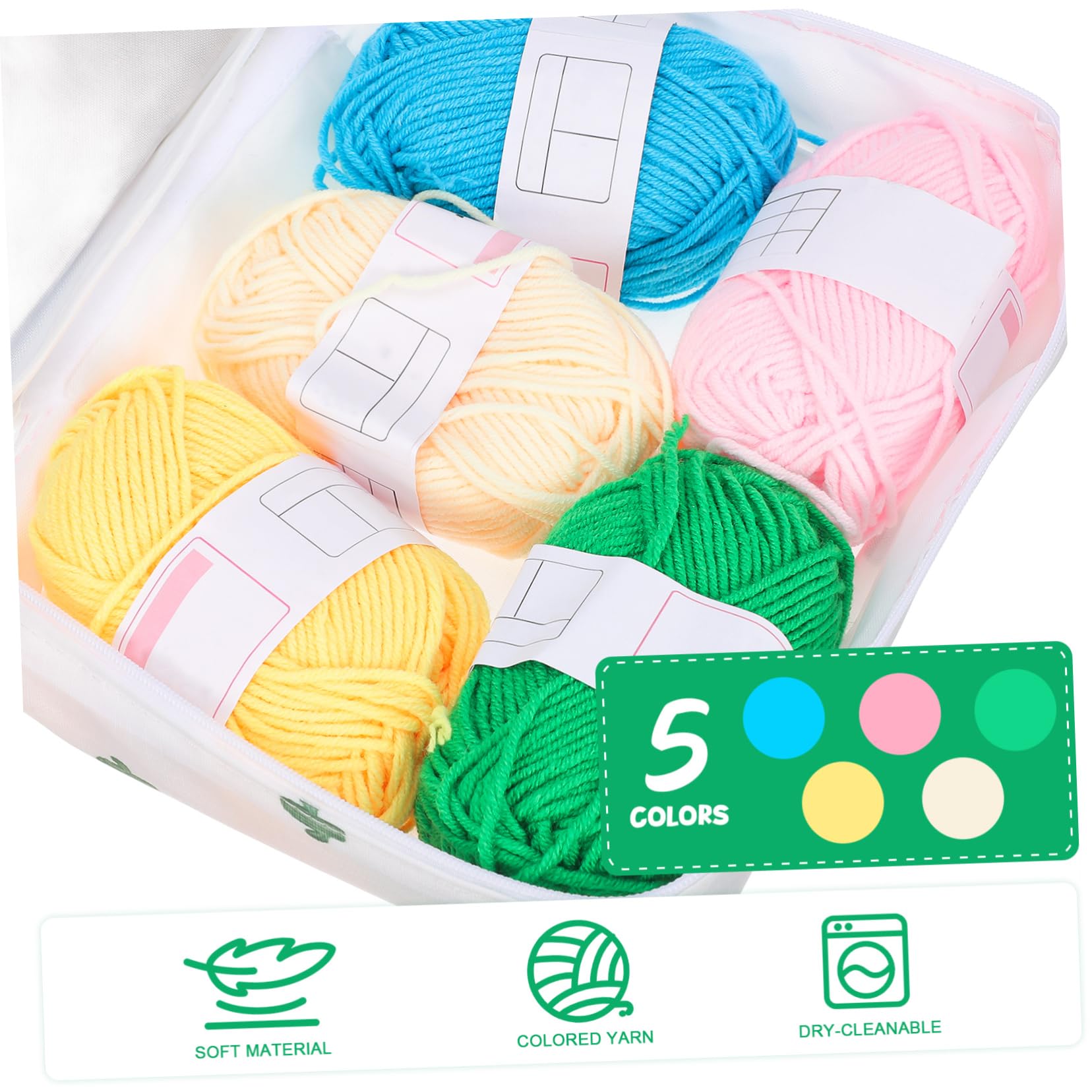 DIYEAH Conjunto de Crochet para Principiantes Kit Hilos de Crochet y Bolsa de Transporte para Manualidades y Proyectos