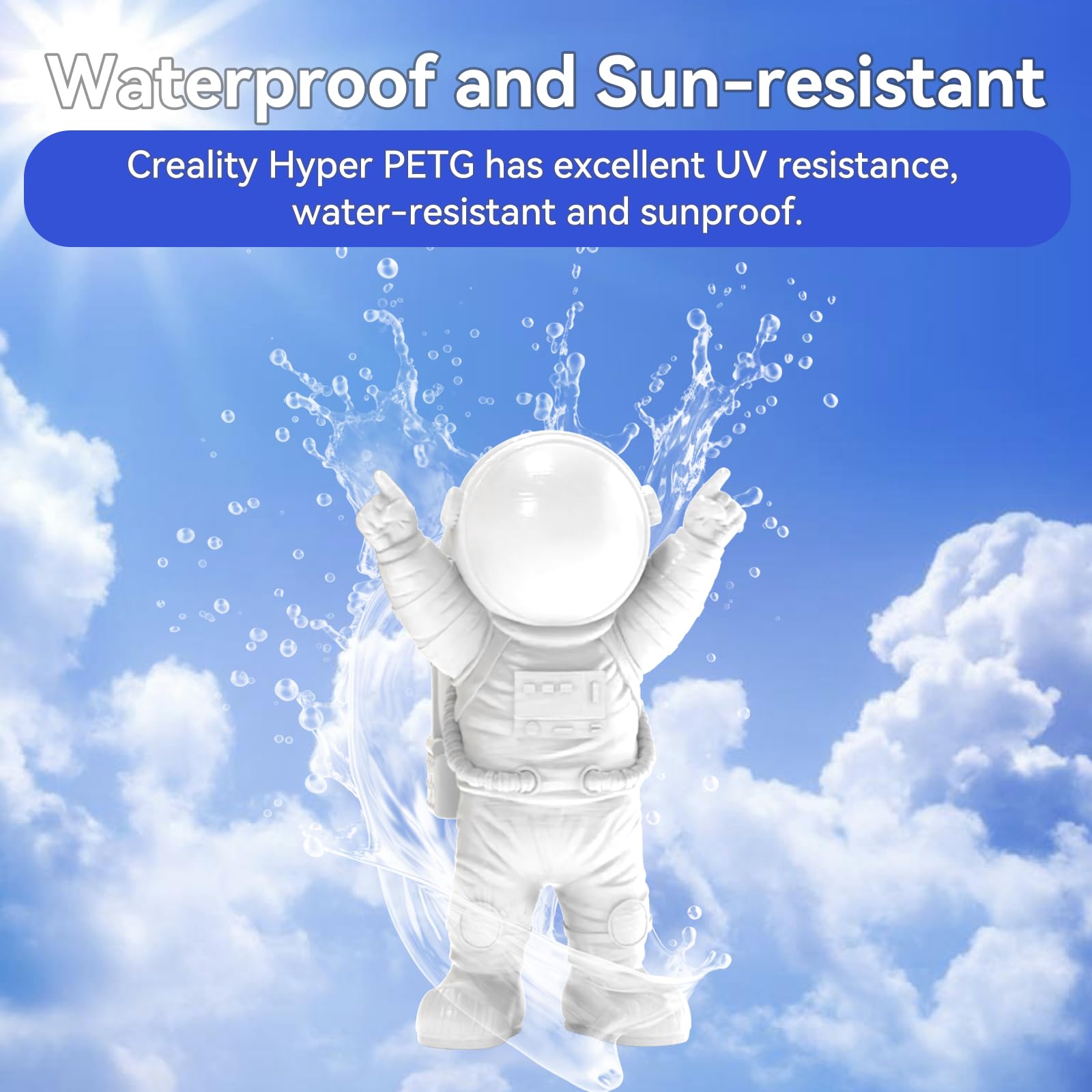 Filamento Creality Hyper PETG, Filamento Bianco 1,75 mm Hyper PETG 1KG, Filamento per Stampante 3D PETG Precisione Dimensionale +/- 0,03 mm, Adatto Alla Maggior parte Delle Stampanti 3D