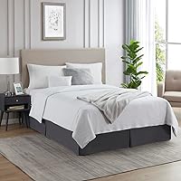 Vista 301 de Nestl - Falda plisada de cama de fácil ajuste, con caída a medida de 14 pulgadas, microfibra suave de doble cepillado, con calidad de hotel