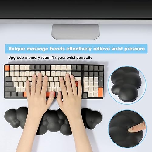 Miniatura 4 de Almohadilla reposamuñecas para teclado de videojuegos soporte de palma de espuma viscoelástica reposamuñecas ergonómico para teclado de computadora