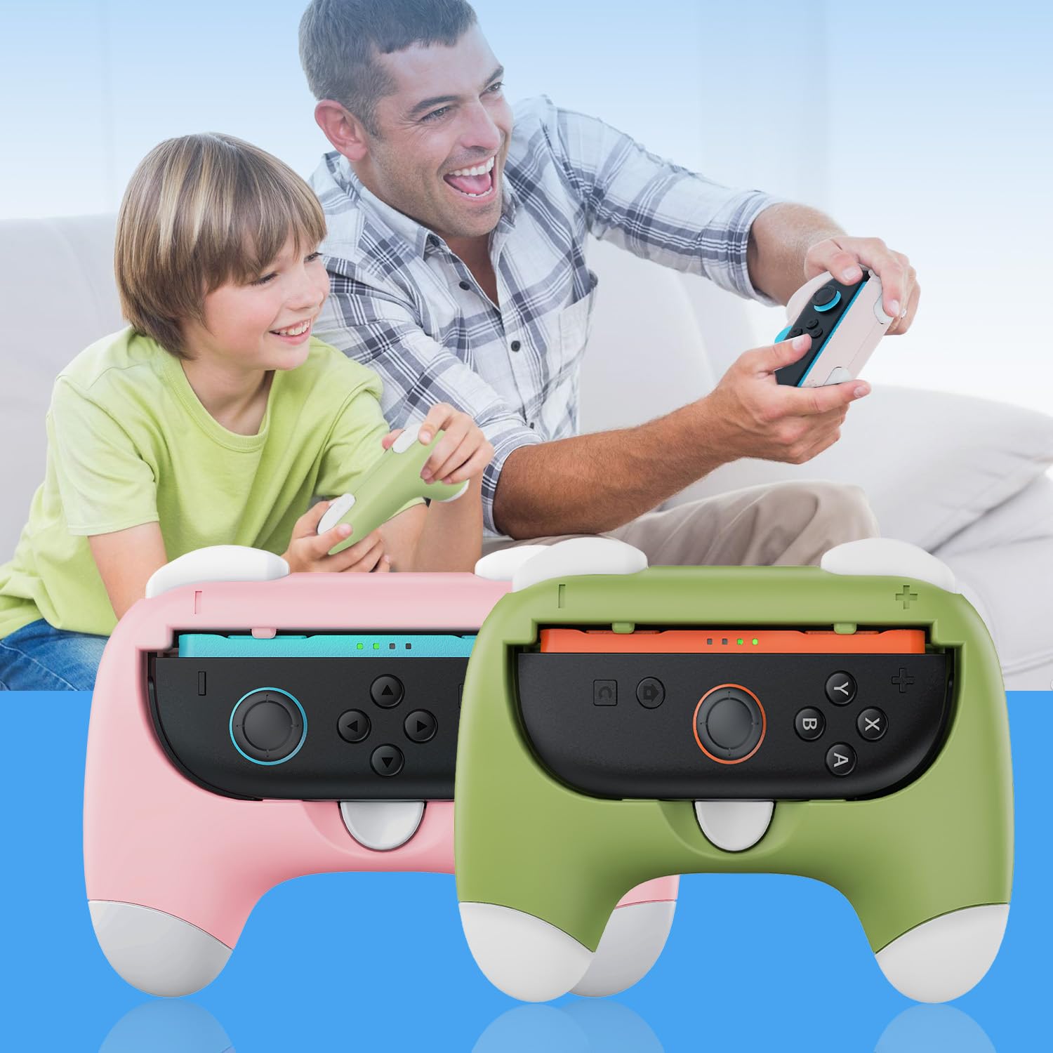 Auarte Controller Grips for Joy-Con Compatible with Switch 2 | 2 Pack Cute Comfort Wear-Resistant Handle Kit Accessories, Holder for 2025 Switch 2 Joypads