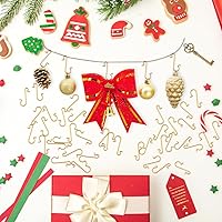 Vista 5 de Paquete de 100 ganchos para adornos, ganchos para adornos de Navidad, ganchos para adornos de Navidad, ganchos de alambre de metal, ganchos