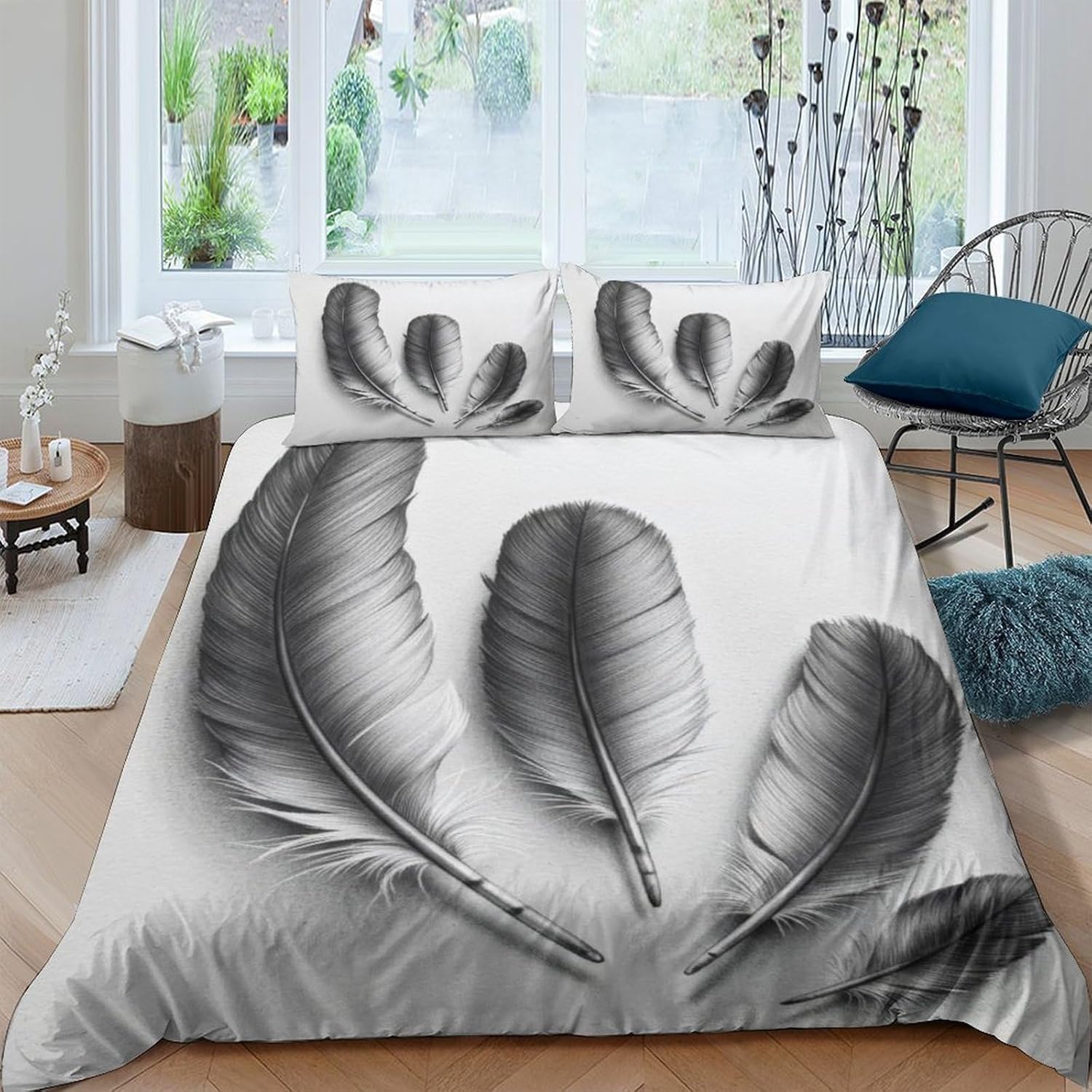 Housse de couette 220x240 anti-plis avec fermeture éclair parure douce 2 places