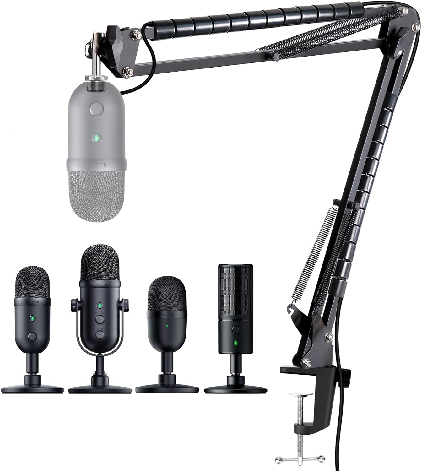 Mic Boom Arm for Razer Seiren V2 X Microphone – Adjustable Mic Arm Compatible with Razer Seiren V2 Pro, Seiren Mini and Seiren X, Mic Stand Great for Streaming, Gaming, Podcast by YOUSHARES