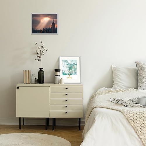 Vista 250 de Golden State Art - Portarretratos de aluminio de 18 x 24 pulgadas - con paspartú para fotos de 16 x 20 pulgadas o sin paspartú para póster de 18 x