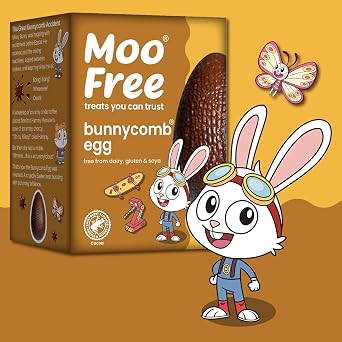 Moo Free Easter Egg Bulk Buy – Dairy Free | Gluten Free | Vegan Milk Chocolate | Easter Egg Hunt, Kids Party Bags & Family Treats (3 Box, Bunnycomb)