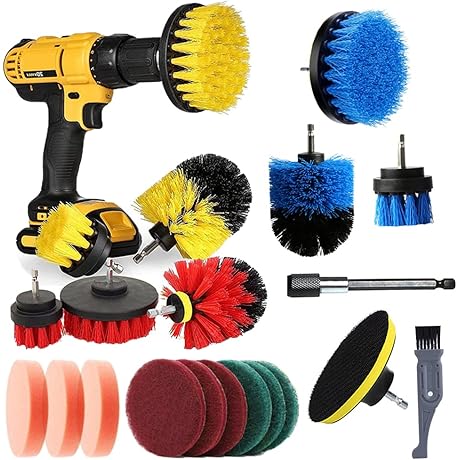 20 Piece Drill Brush Kit for Interior Auto Detailing