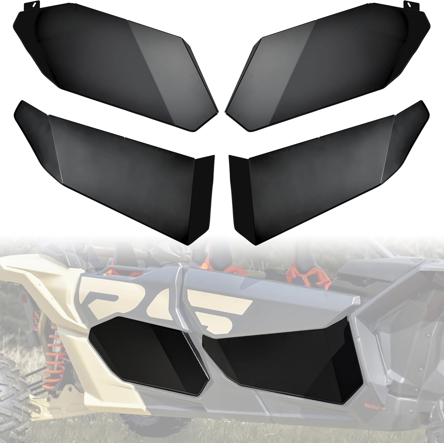 SAUTVS Aluminum Lower Door Panels for Can Am Maverick X3 Max, Aluminum Lower Half Door Inserts for Can-Am Maverick X3 Max XRS XDS 2017-2025 Accessories(4 Doors, Front & Rear)