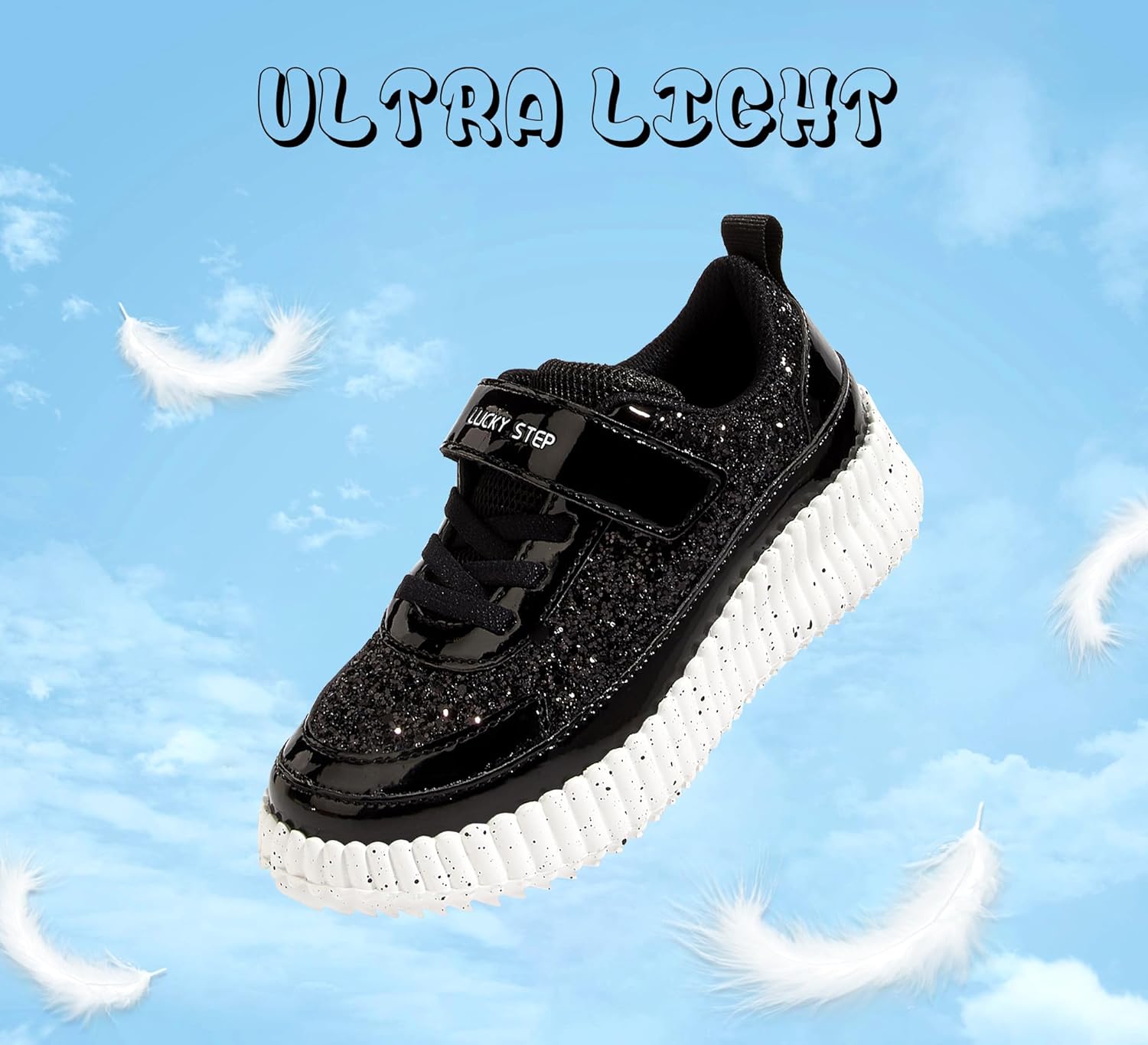 LUCKY STEP Kid's Glitter Running Sneaker Sparkly Braided Shiny Bling Princess Shoes School Athletic Walking Shoes for Children/Boys/Girls - Image 4