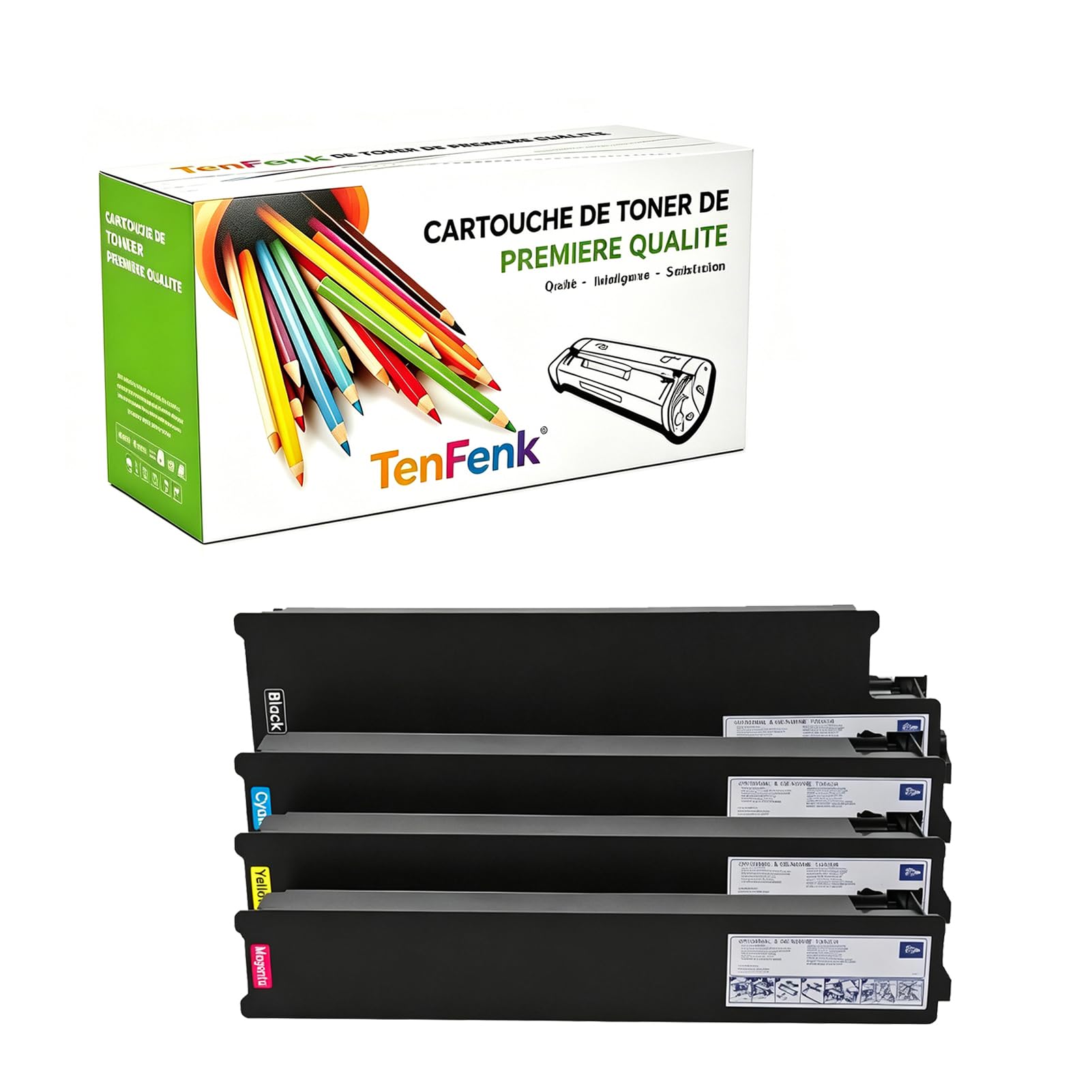 Kompatybilny zamiennik kasety z tonerem dla Toshiba T-FC727 T-FC727EK T-FC727EC T-FC727EM T-FC727EY do użytku z Toshiba E-Studio 6527AC 7527AC 6526AC drukarką, 4 sztuki,4p