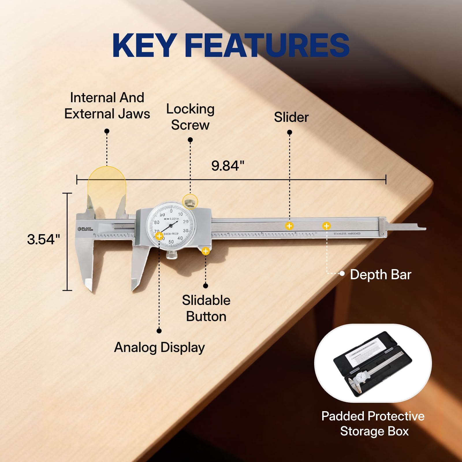 BLACK CANYON 6" Dial Caliper - Precision Measurement Tool -4