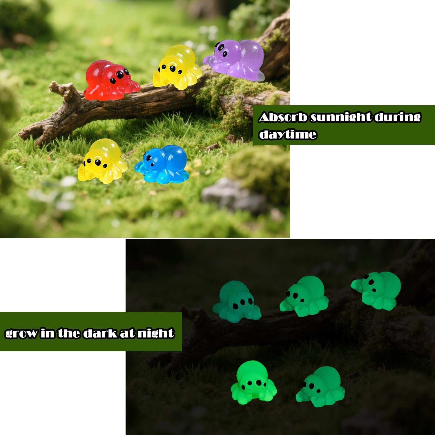 36 Pcs Luminous Mini Resin spider Figurines Glow in The Dark Tiny Animals