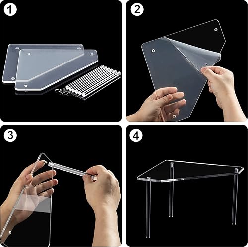 Miniatura 4 de Organizador de esquina de organización de baño, 2 piezas, organizador de ducha, estante de esquina acrílico, estante flotante transparente para