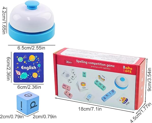 Word Spelling Game, Wooden Turn A Word Tots Game, Alphabet Puzzle Set with Flash Cards, Portable Competitive Alphabet Learning Toys for Kids - 5