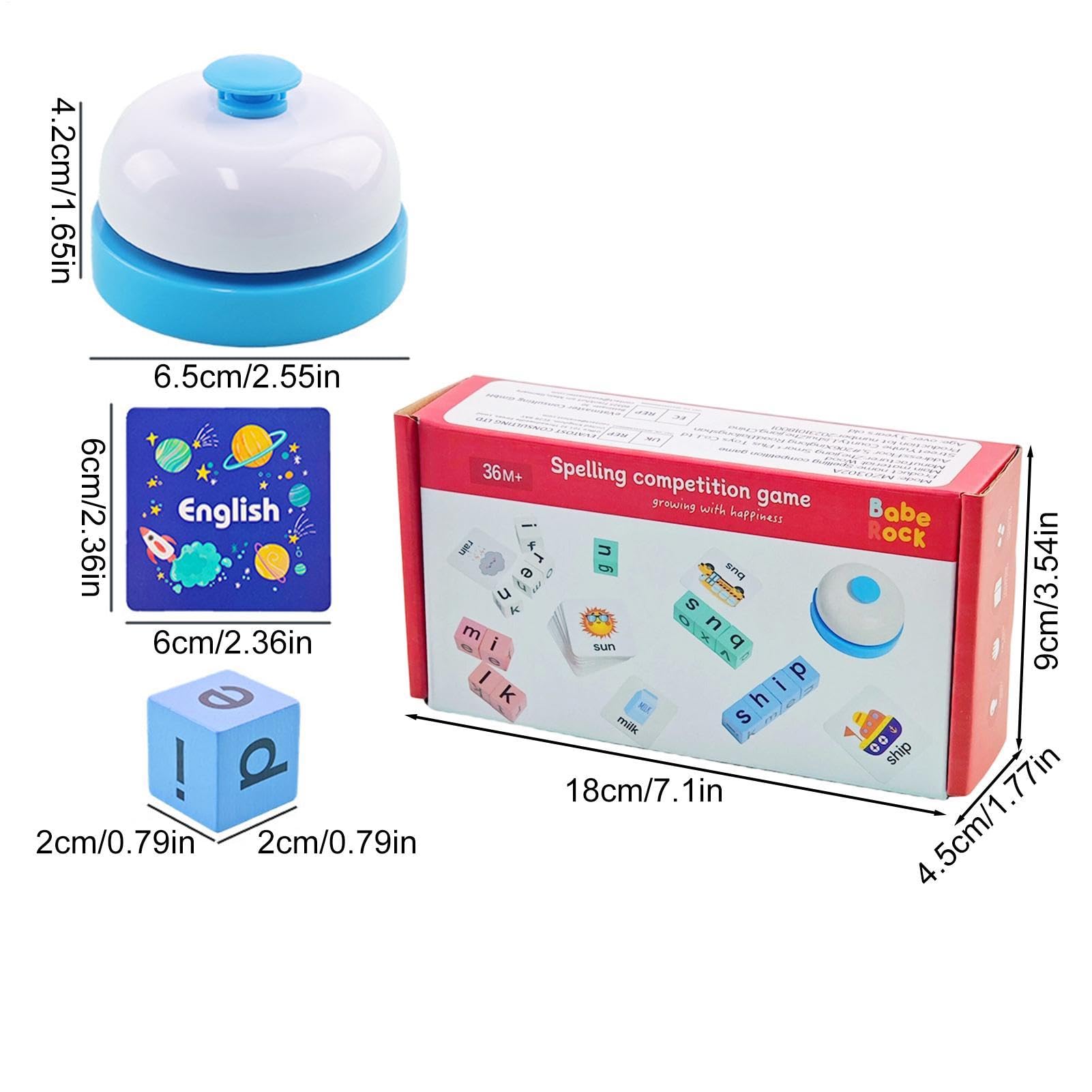 Word Spelling Game, Wooden Turn A Word Tots Game, Alphabet Puzzle Set with Flash Cards, Portable Competitive Alphabet Learning Toys for Kids — view 5