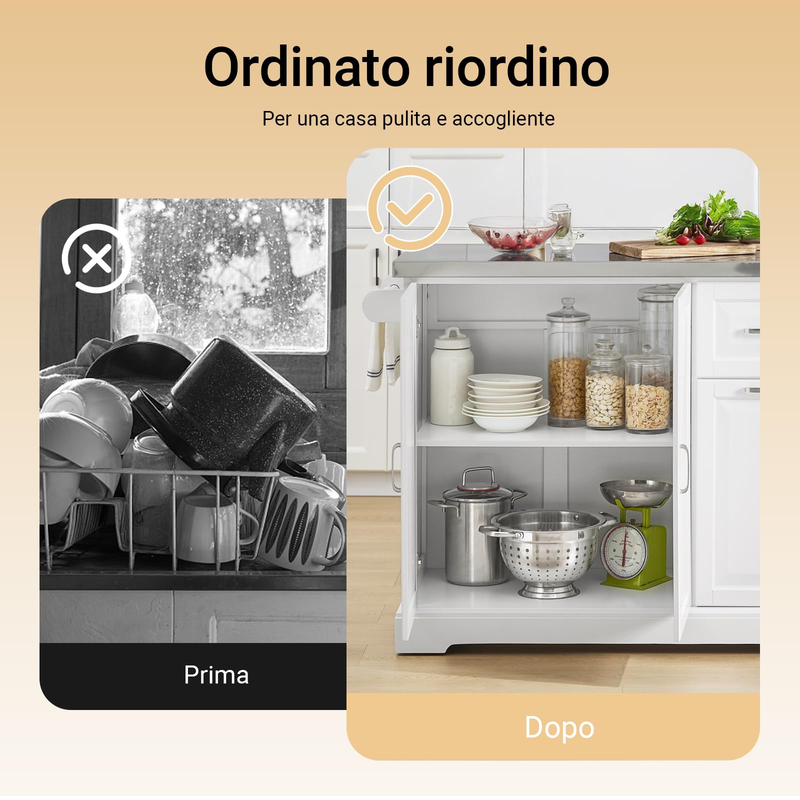 SoBuy Isola Cucina su Ruote con Piano di Lavoro Estendibile, Mobiletto Salvaspazio, Carrello da Cucina con Ruote, con Due Cassetti e Ripiano Regolabile 130 x 46/71 x 91cm Bianco FKW128-ST