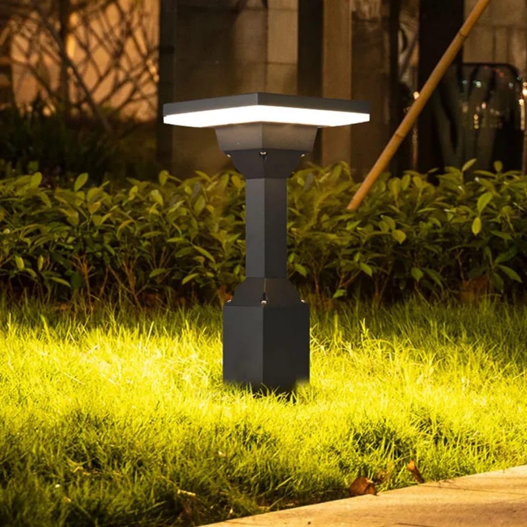 Glowave® Outdoor Modern Black Bollard Garden Lantern Post Light for Pathways, Driveway, IP65 Waterproof - Warm White (488 GL) 2