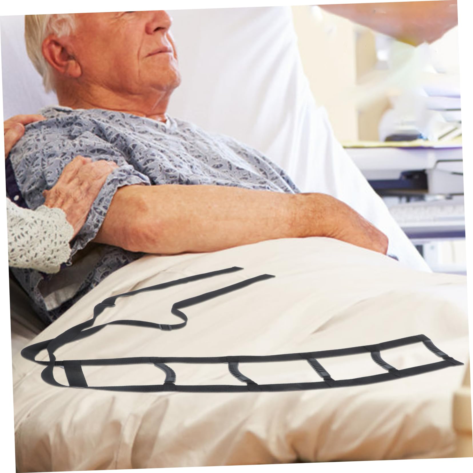 BCOATH Get-up Aid Tool 1pc Elder Pull up Assistance Belt Thick Buckle Adjustable Bed Ladder for Seniors and Disabled