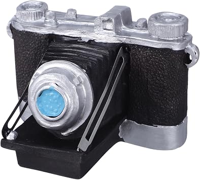 VICASKY Prop Camera Vintage Decor Retro Ornaments Resin Model Old Showcase Decorative Crafts Collectible Figurine Desktop Decoration Photography Cameras Film Clock Live Cutout Ornament TV Gemstone