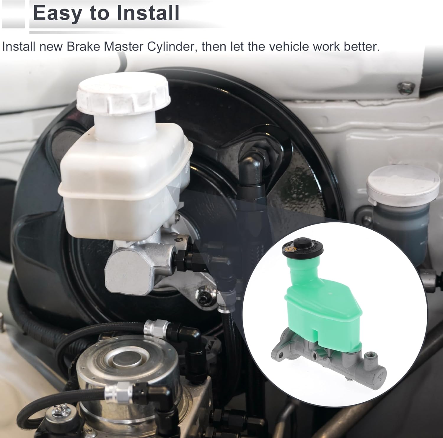 Engine Compartment Brake Master Cylinder for Toyota RAV4 1996-2000 Durable Hydraulic Master Cylinder No.4720142080 with Reservoir 1 Pcs