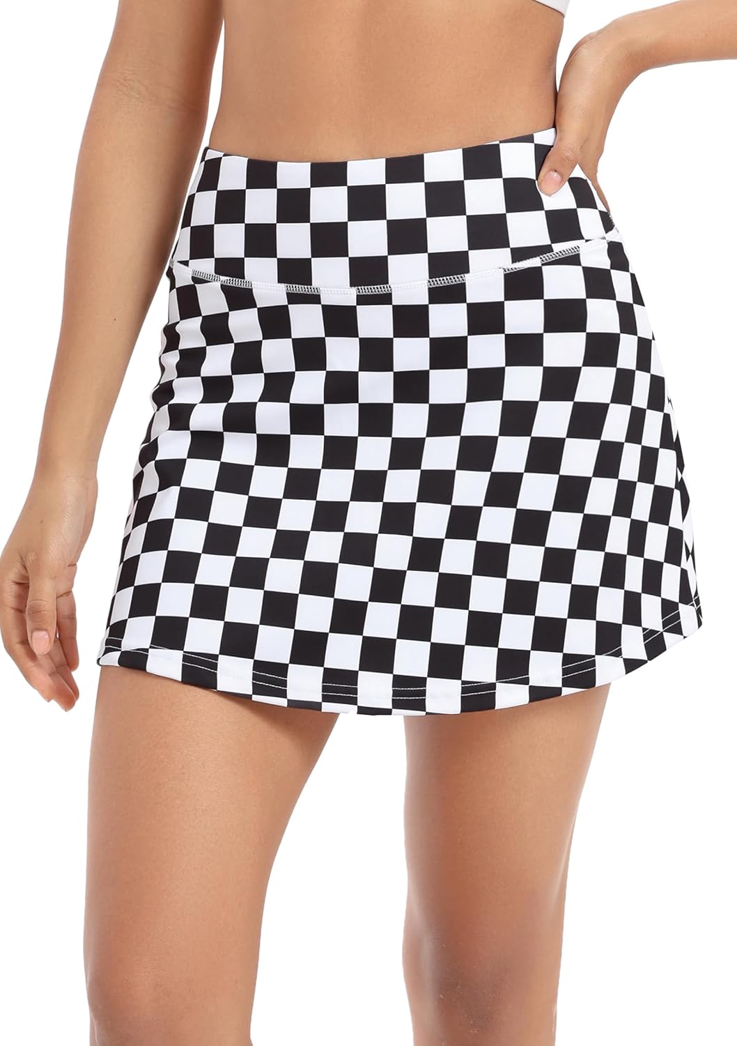 AHLW Workout Biker Shorts for Women with Pockets - High Waisted Stretchy Buttery Soft Athletic Running Yoga Shorts 5 inches