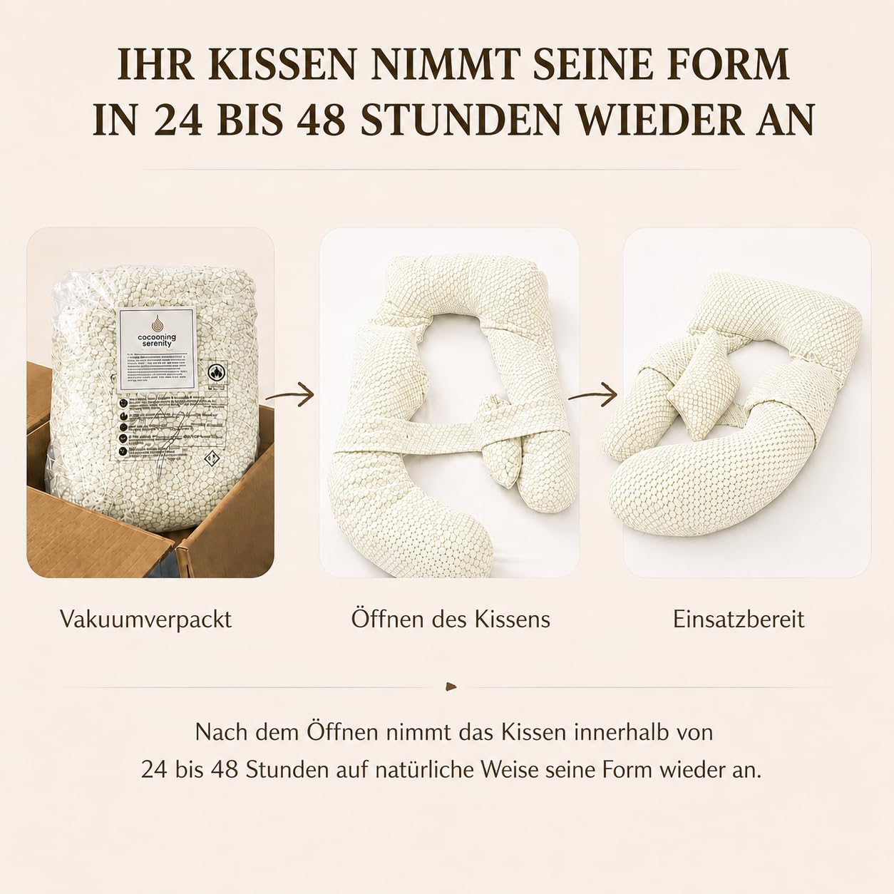 Schwangerschaftskissen XXL – Seitenschläferkissen für Schwangere – Ergonomisches Körperkissen für Bauch, Rücken und Beine – Stillkissen – Waschbarer Bezug – 180 cm