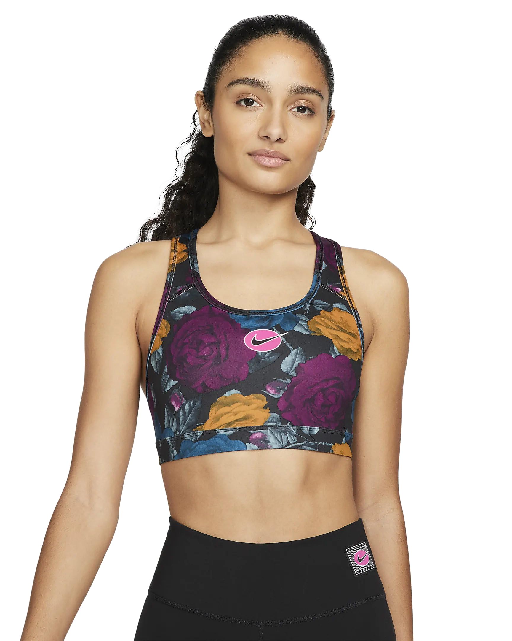 nike women's medium support non padded sports bra with band