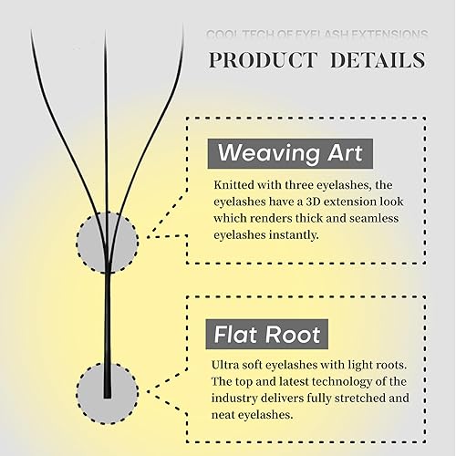 Miniatura 6 de SEEDEW Extensiones de pestañas en racimo de pestañas 3D W en forma de 0.315-0.591 in, longitud mixta, volumen profesional, suaves y naturales para